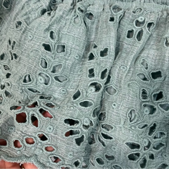 Free People Light Blue Lace Crop Top - Picture 4 of 7